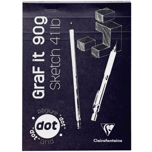 Clairefontaine blok Graf it za suhu tehniku A5 90gr, mix boja, dotpad (točkice) slika 1