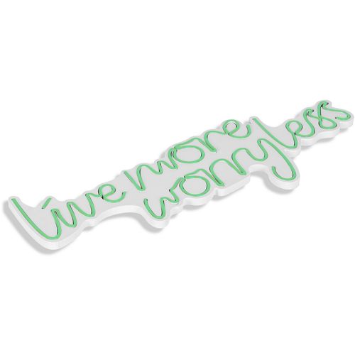 Wallity Ukrasna plastična LED rasvjeta, Live More Worry Less - Green slika 14