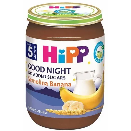 Hipp BIO Mlečna kašica za laku noć Griz i banana 190g 5M+ slika 1