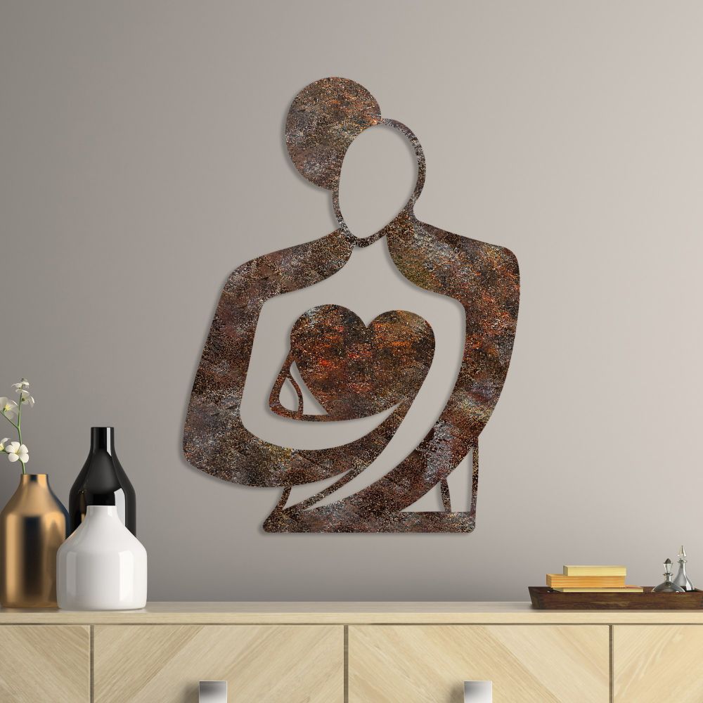 Decorative metal wall accessory Rusty Hug, colour: antiquation slika 1