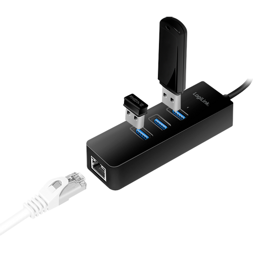 Logilink USB 3.2 Gen 1 Hub, 3-port, USB-C - Gigabit Ethernet slika 2