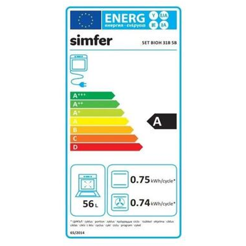 Simfer set ugradbene pećnice i kombinirane ploče za kuhanje BIOH 31B5B slika 4