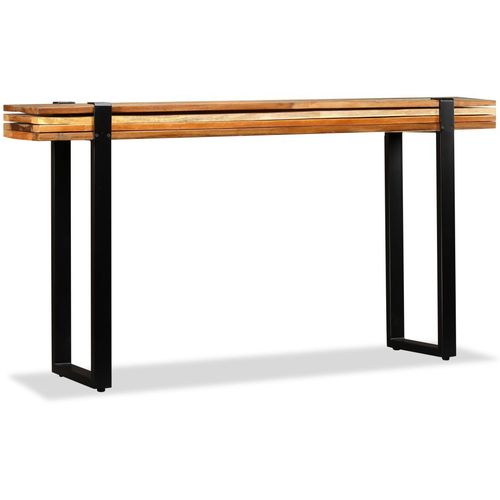 Podesivi konzolni stol od masivnog obnovljenog drva slika 4