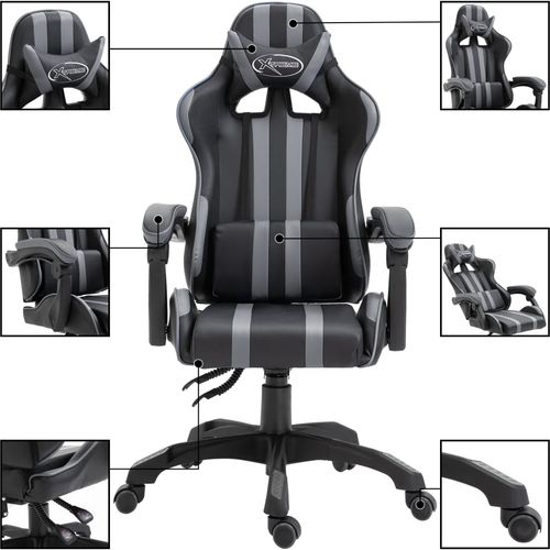 Igraća stolica od umjetne kože siva slika 10