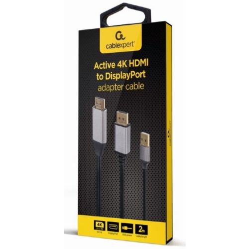 A-HDMIM-DPM-01 Gembird Active 4K HDMI male to DisplayPort male adapter cable, 2m, black slika 2