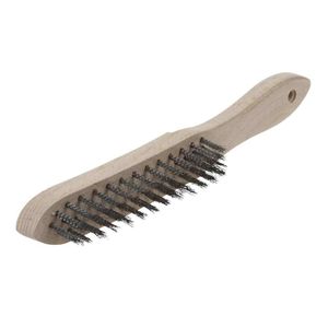 Wolfcraft Četka S Drvenom Drškom 265/140x23x0,3 mm Čelična Žica 4-Redna - 2723000