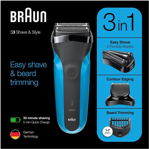 Braun brijaći aparat 310BT crno/plavi (3u1) slika 4