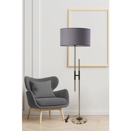 Felix Mat Krom Lambader Silindir Koyu Gri Abajurlu Anthracite Floor Lamp slika 1