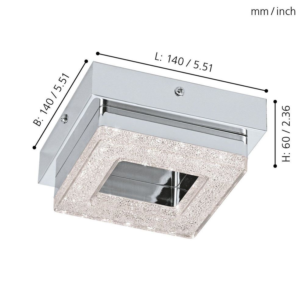 Eglo Fradelo zidna/stropna/1, led, 1x4w, krom/kristal  slika 3