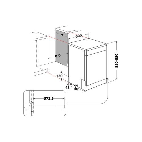 Whirlpool WFC3C42PX Mašina za pranje sudova, 14 kompleta, širina 60cm, inox slika 8