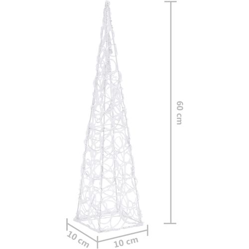 Akrilni ukrasni stožac s LED svjetlima topli bijeli 60 cm slika 9