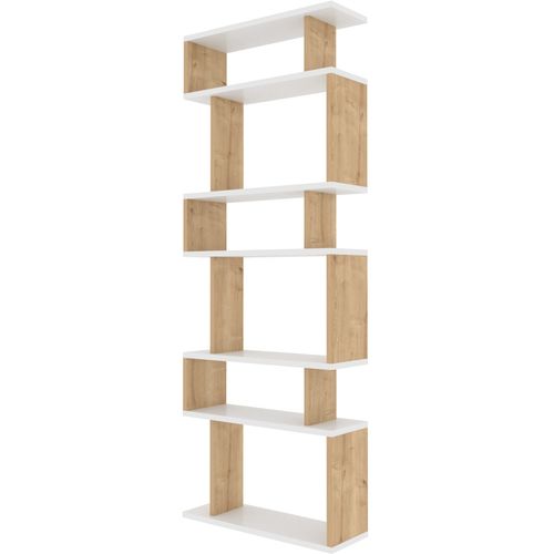 Woody Fashion Polica za knjige, Bates - White, Oak slika 3