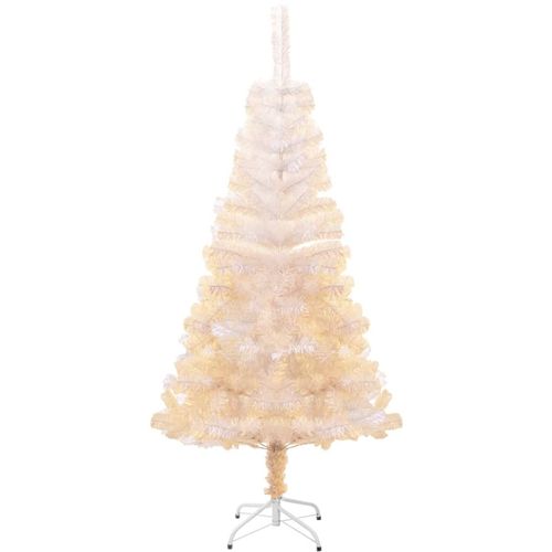 Umjetno božićno drvce s obojenim vrhovima bijelo 150 cm PVC slika 2