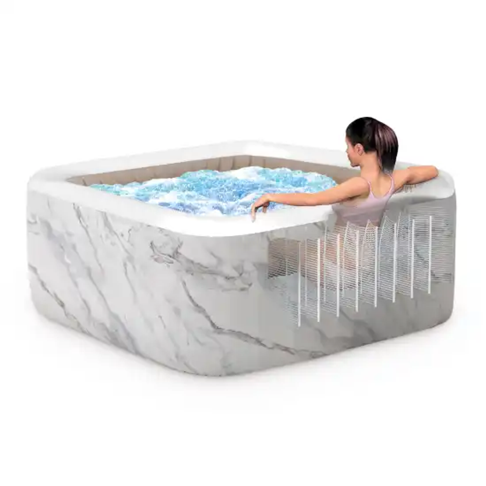 Intex hidromasažni bazen četvrtasti 175 x 175 x 71 cm, mermer - 28464 - za 4 osobe slika 7