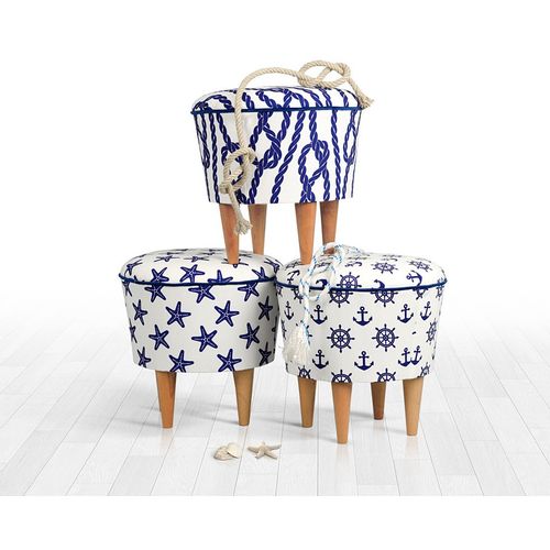 Cunda - Blue, White Blue
White Pouffe slika 5