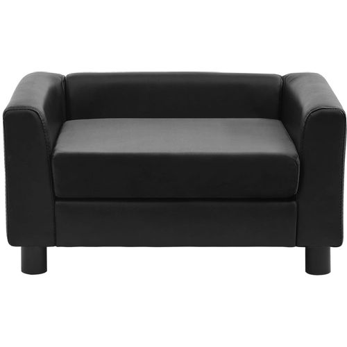 Sofa za pse crna 60 x 43 x 30 cm od pliša i umjetne kože slika 40