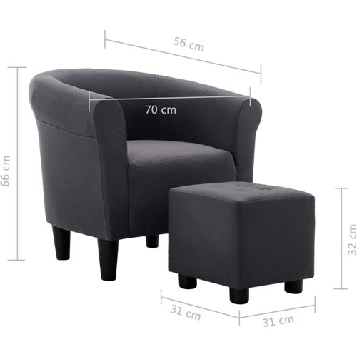 2-dijelni set fotelje i taburea od tkanine crni slika 14