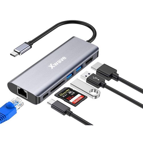 Xwave TIP-C na HDMI/USB3.0/SD/RJ-45/TIP-C/ 6in1 adapter slika 1