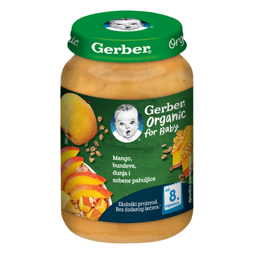 Gerber Organic for Baby Kašica mango, bundeva, dunja i zobene pahuljice 190g slika 1