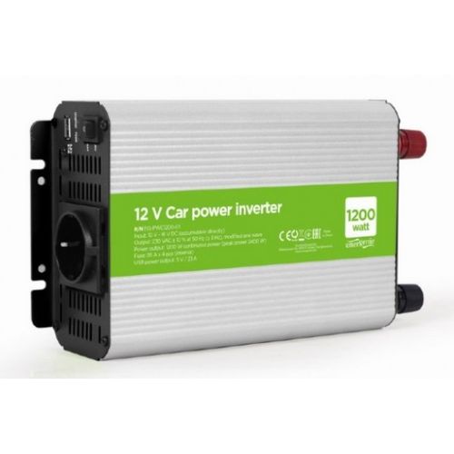 EG-PWC1200-01 Gembird 12V Auto inverter DC/AC 1200W+USB port slika 1