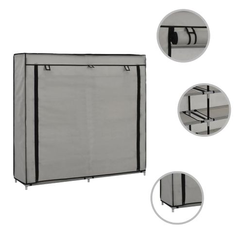 282434 Shoe Cabinet with Cover Grey 115x28x110 cm Fabric slika 27