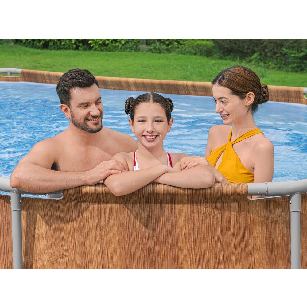 Bestway Frame Pool 610x366x122 Board 10in1 Pumpa Ljestve + LED 56719 slika 5
