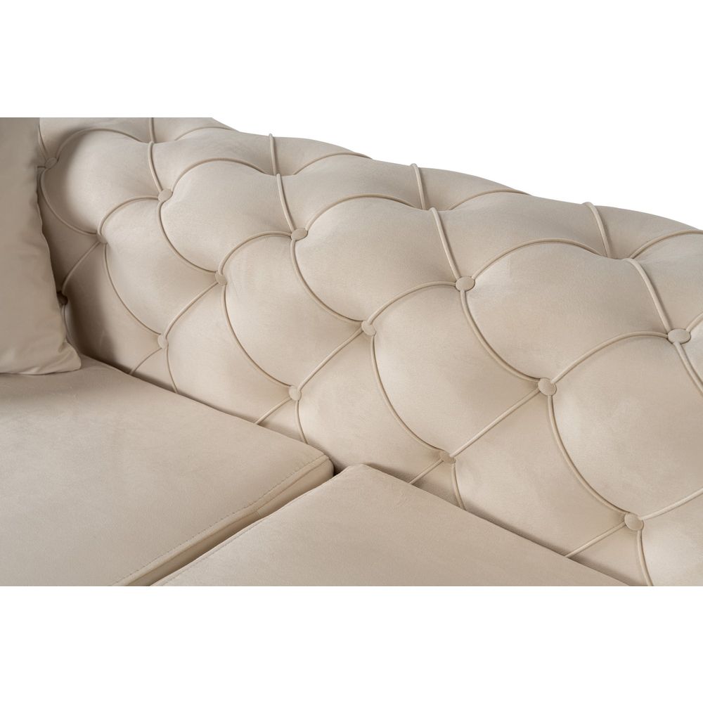 Como Eco Left - Bež, Crna Bež Ugaona Sofa slika 10