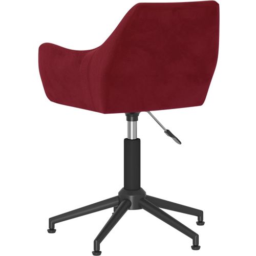 Okretna uredska stolica crvena boja vina baršunasta slika 5