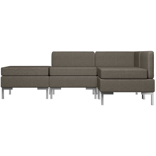 4-dijelni set sofa od tkanine smeđe-sivi slika 3