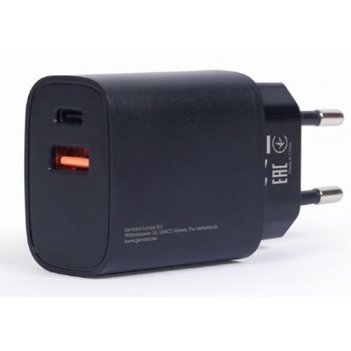 TA-UQC3-03 Gembird QC3.0 brzi punjac USB+Type C konektor,18W DC 5V/3A, 9V/2A, 12V/1.5A slika 1