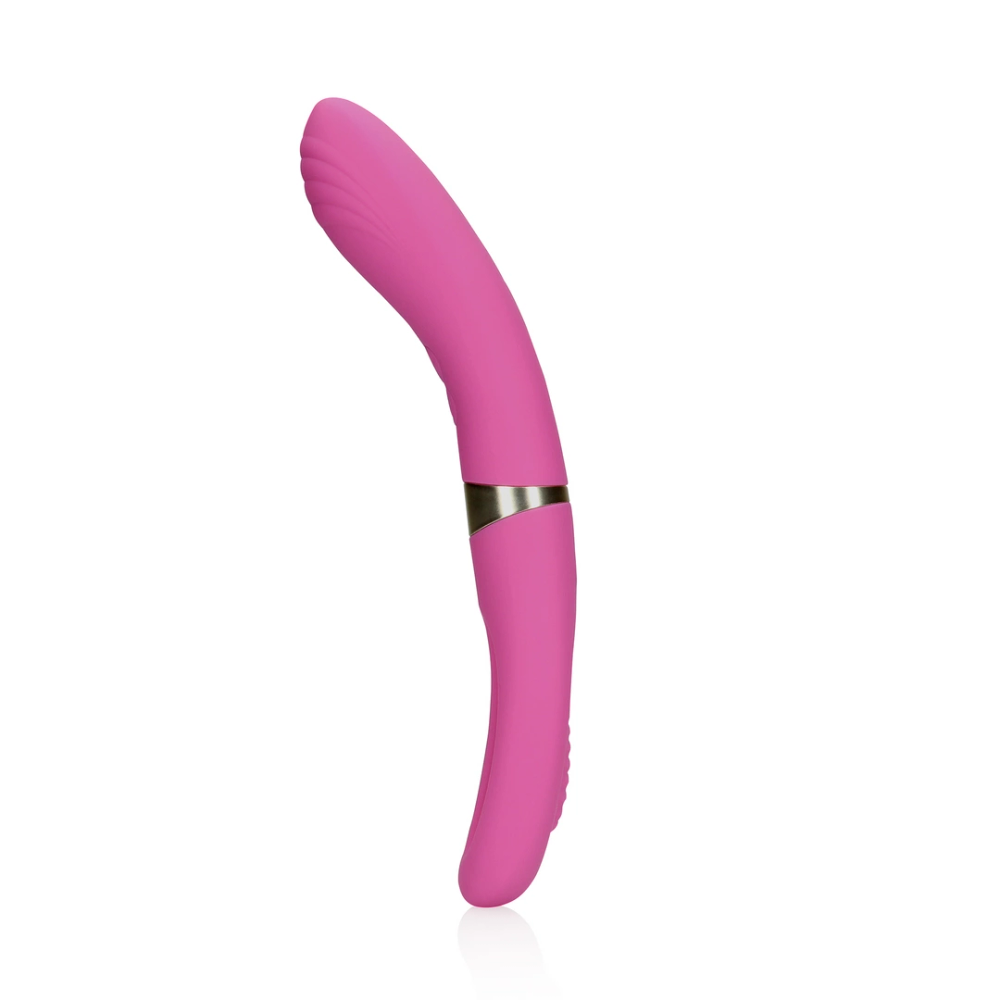 Loveline by Shots Vibrator s dvostranim lepršanjem i G-točkom - raskošna roza slika 6
