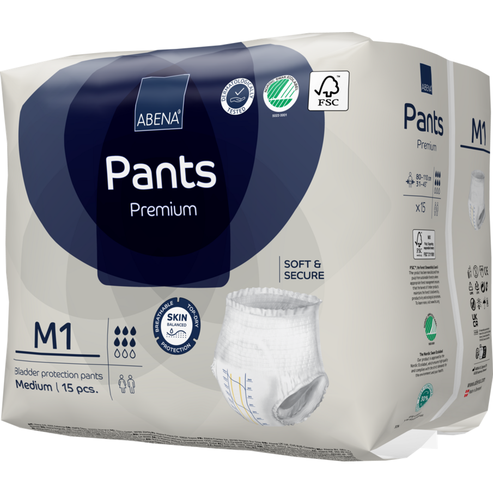 Abena Pants Premium pelene-gaćice za inkontinenciju M1  15kom  80-110 cm slika 4
