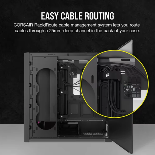 Kućište CORSAIR iCUE 5000D AIRFLOW Mid-Tower Gaming ATX kaljeno staklo bez napajanja RGB crna slika 4