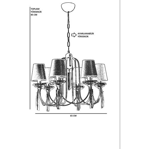 Kontes 8751-3 Black Chandelier slika 3