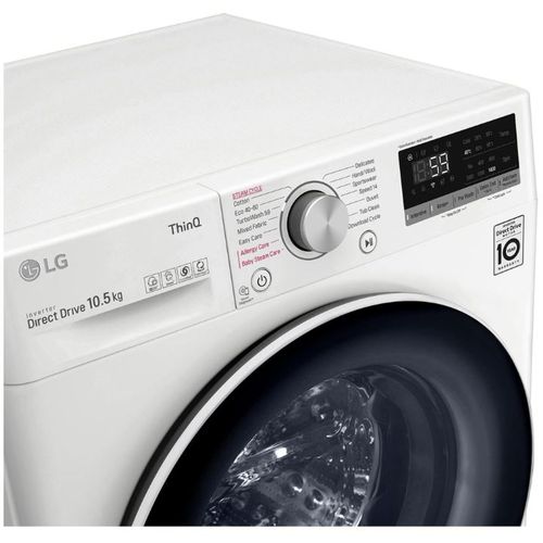 LG F4WV510S0E Mašina za pranje veša sa parom, 10,5 kg, 1400 rpm, Širina 60 cm, Dubina 56.5 cm, AI DD™ tehnologija, TurboWash™, WiFi Funkcija slika 3