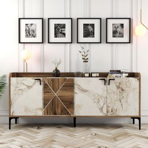 Woody Fashion Komoda VENEDIK MARBLE, Venedik - Walnut, White Marble