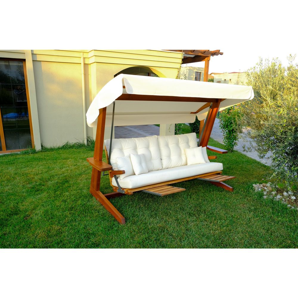 Luna Deluxe 2600 - Bež Prirodni Trostruki Ljuljački Stolac slika 2