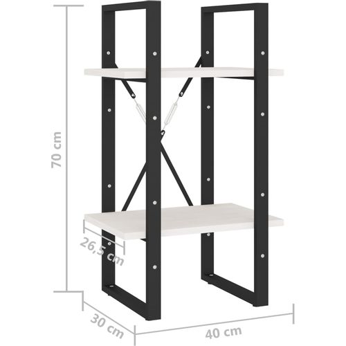 Ormarić za knjige s 2 razine bijeli 40 x 30 x 70 cm od borovine slika 17