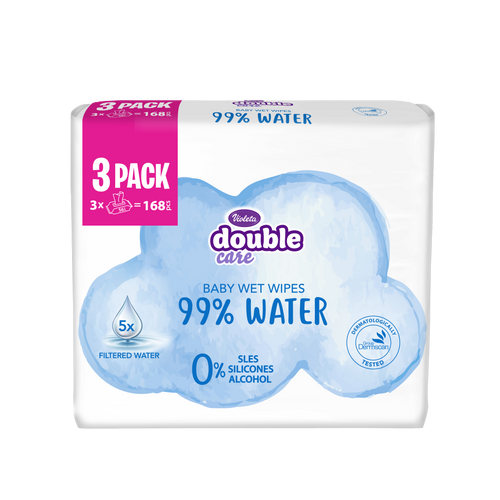 Violeta Water Care Baby vlažne maramice 99% voda 3*56 slika 1