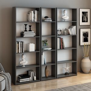 Genis Kitaplik - Anthracite Anthracite Bookshelf