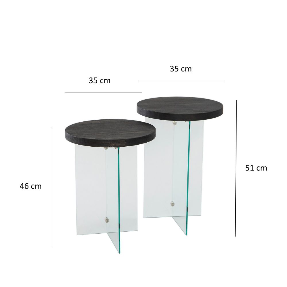 Set stolića za kafu Serenity 2 - Antracit, Transparentni Antracit slika 6