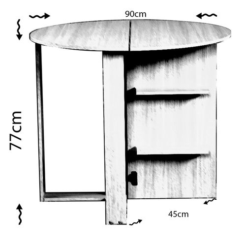 Middle - Walnut Walnut Folding Table slika 6