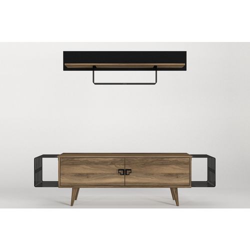 Woody Fashion TV jedinica, Orah Crno, Oltre - Walnut, Black slika 8