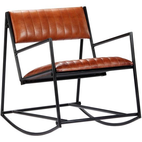 282903 Rocking Chair Brown Real Leather slika 10