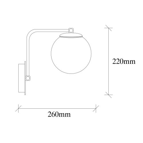 Opviq Zidna lampa DAISY zlatna, metal- staklo, 15 x 26 x 22 cm, E27 40 W, Daisy - 146-A slika 3