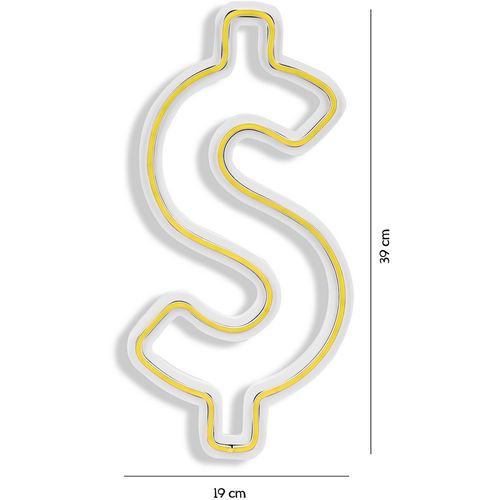 Wallity Ukrasna plastična LED rasvjeta, Dollar Sign - Yellow slika 8