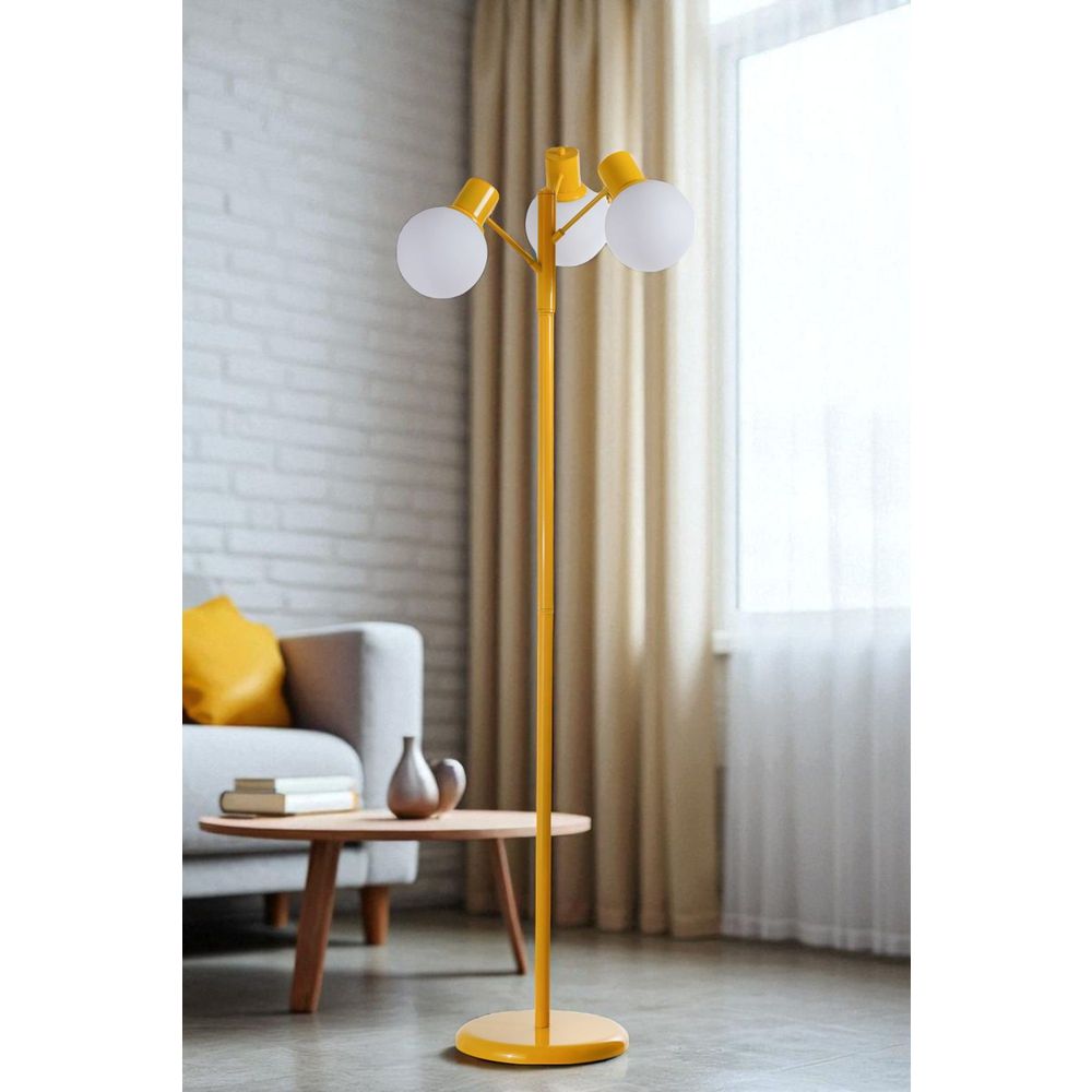 Opviq Podna lampa 258, bijela, senf slika 1
