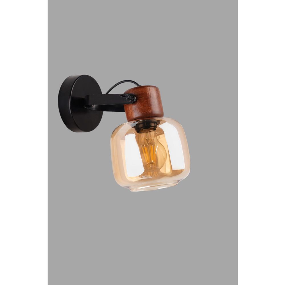 Opviq Zidna lampa 892, med, orah, crna slika 3