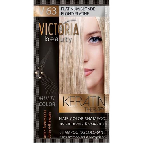 Victoria Beauty Keratin Therapy Color Shampoo platinum blonde, 6 kom 40 ml slika 1