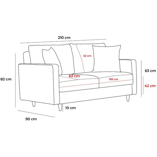 Atelier Del Sofa Trosjed, Krem, Eva - Cream slika 7